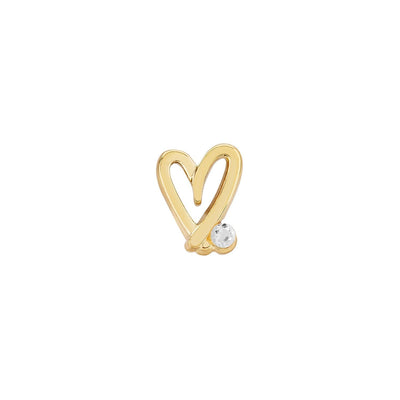 Stacey's Stories Doodle Heart Crystal Ring (Gold)