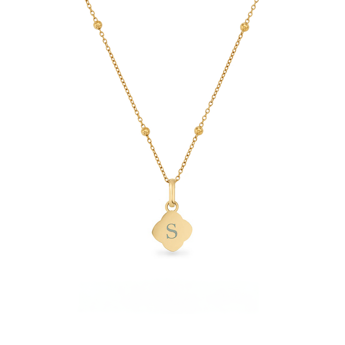 Textured Clover Necklace (Gold)