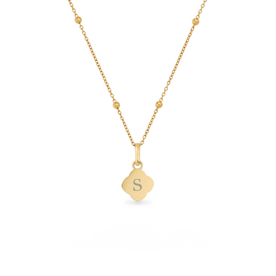 Textured Clover Necklace (Gold)
