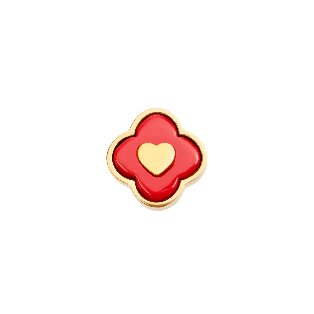 Red Clover Charms (Gold) - Heart