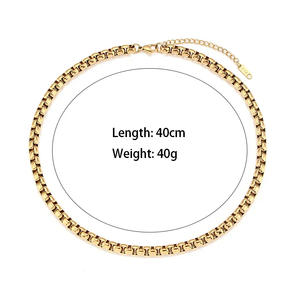 Tarnish Free 18K Gold PVD Plated Jewelry Stainless Steel Herryingbone Chain Necklace