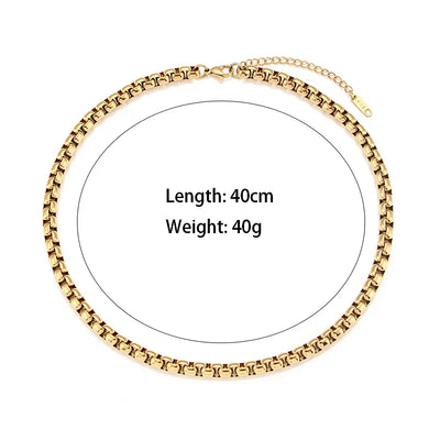 Tarnish Free 18K Gold PVD Plated Jewelry Stainless Steel Herryingbone Chain Necklace