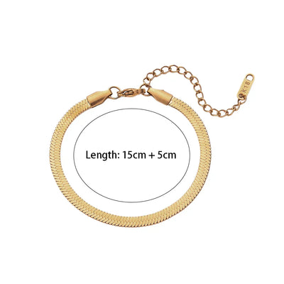 Tarnish Free 18K Gold PVD Plated Jewelry Stainless Steel Herryingbone Chain Necklace