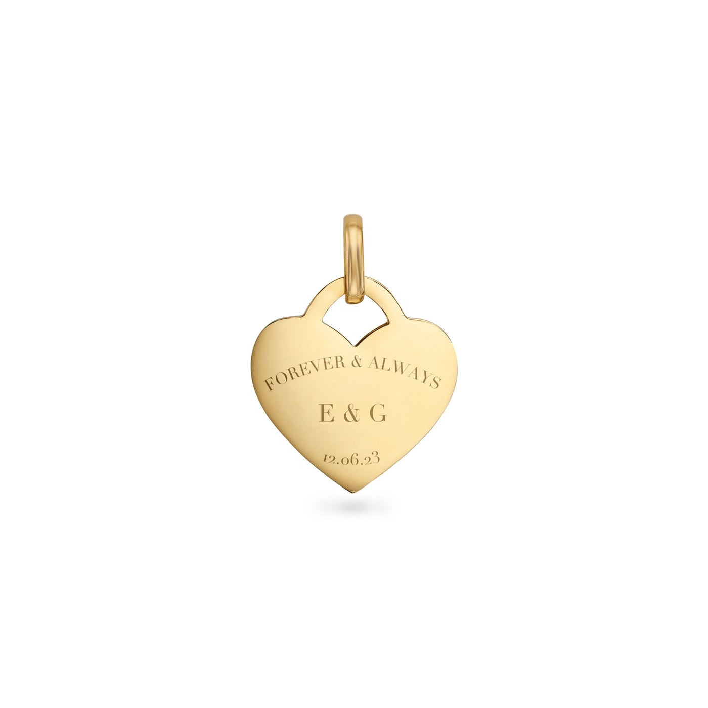 Heart Token Oval Necklace (Gold)