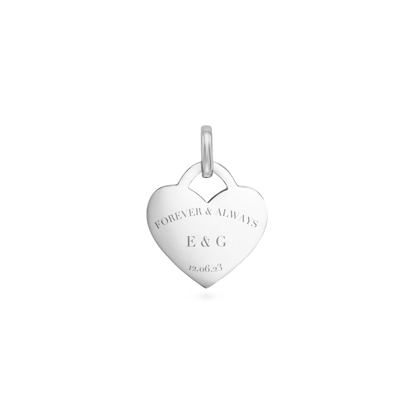 Heart Token Oval Necklace (Silver)