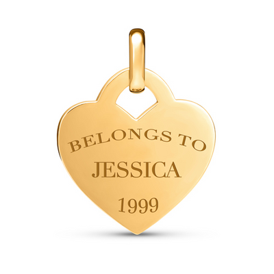 Heart Token Oval Necklace (Gold)