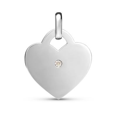 Birthstone Heart Token Pendant (Silver)