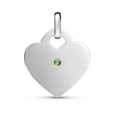 Birthstone Heart Token Pendant (Silver)