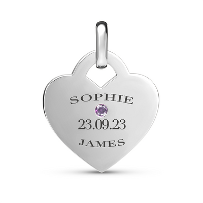 Heart Token Oval Necklace (Silver)