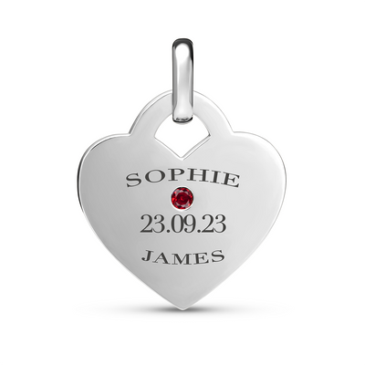 Heart Token Oval Necklace (Silver)