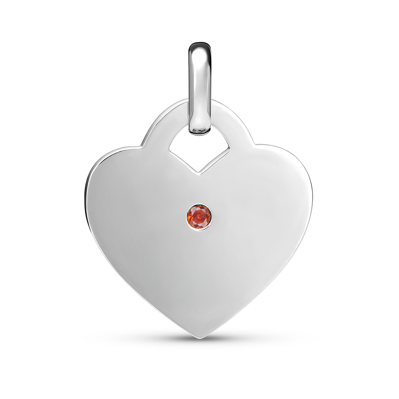 Heart Token Oval Necklace (Silver)
