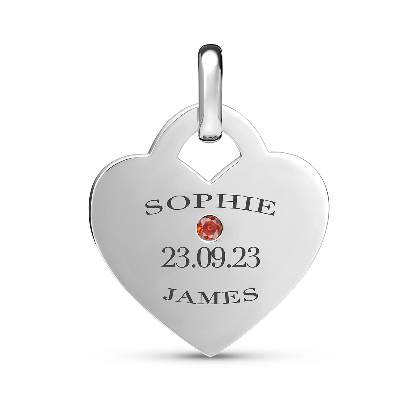 Heart Token Oval Necklace (Silver)