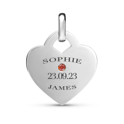 Heart Token Oval Necklace (Silver)