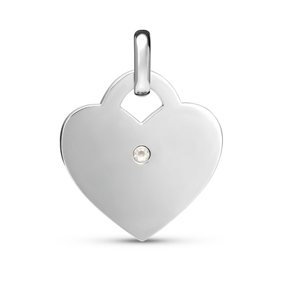 Heart Token Oval Necklace (Silver)