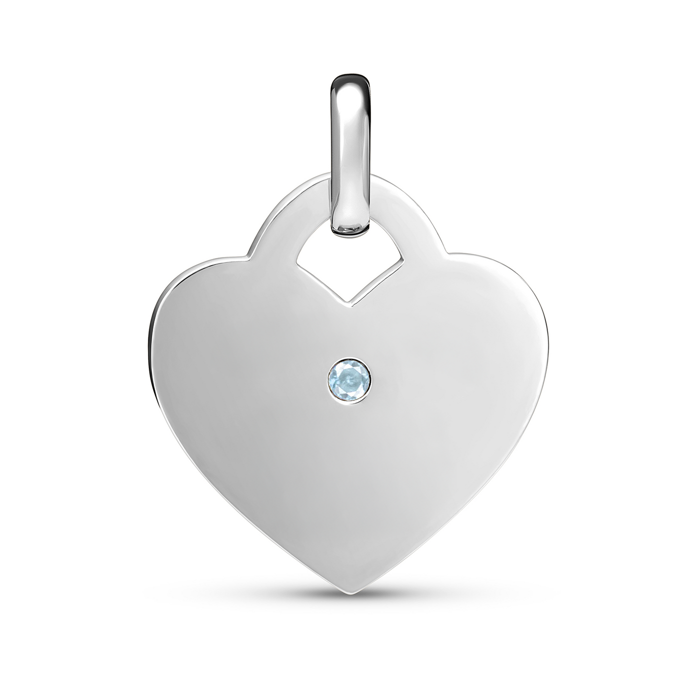 Birthstone Heart Token Pendant (Silver)