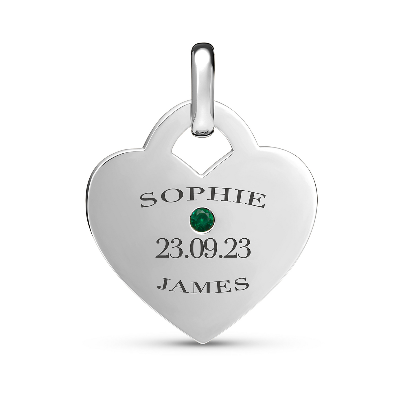 Heart Token Oval Necklace (Silver)