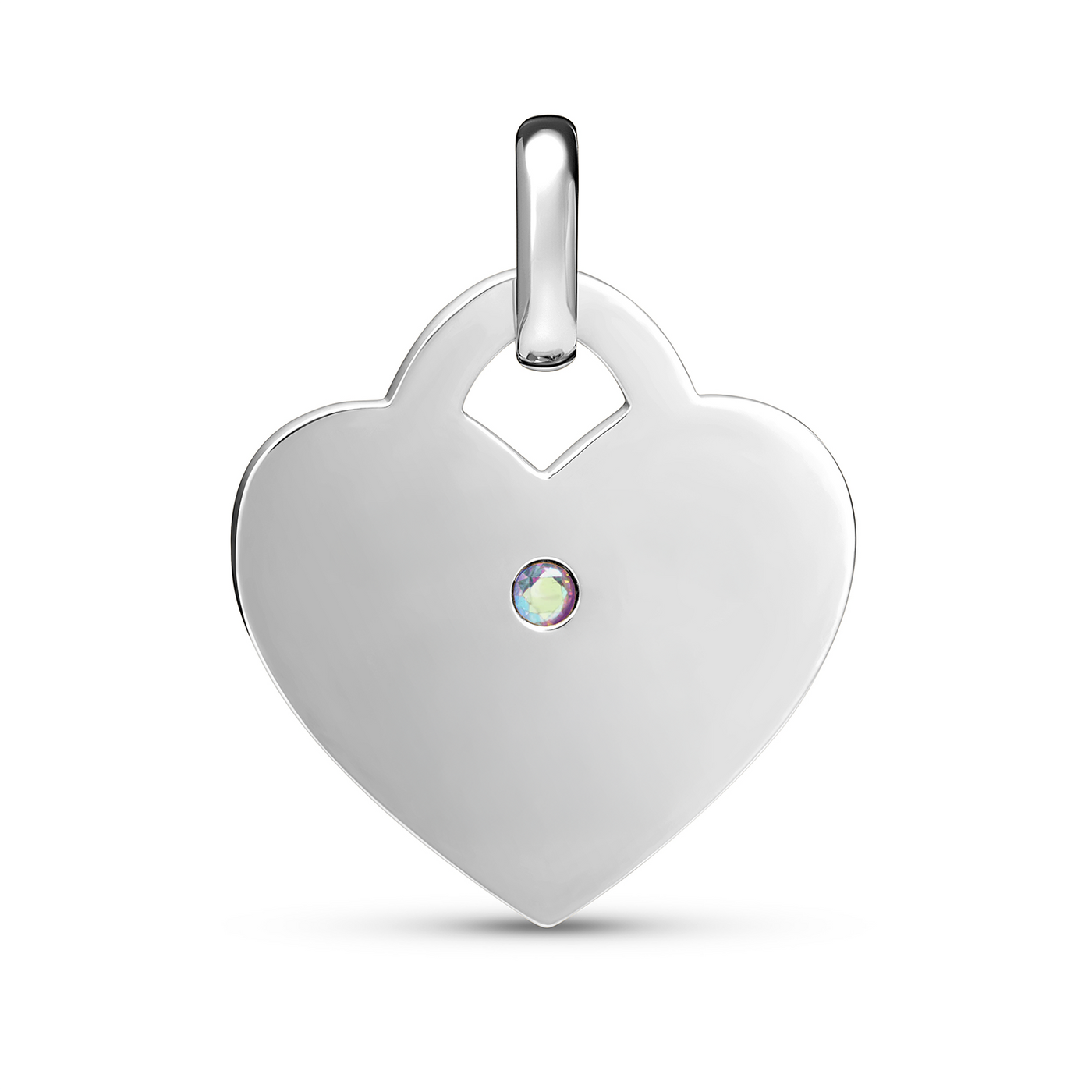 Heart Token Oval Necklace (Silver)