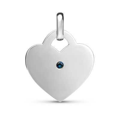 Birthstone Heart Token Pendant (Silver)