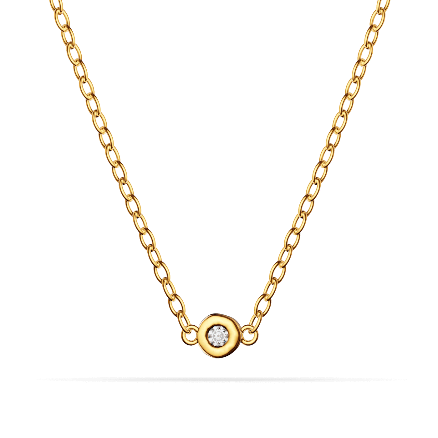 Fine Molten Birthstone Necklace (Gold)