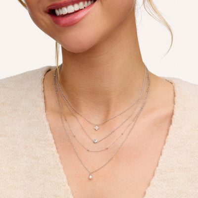 Fine Molten Birthstone Necklace (Silver)