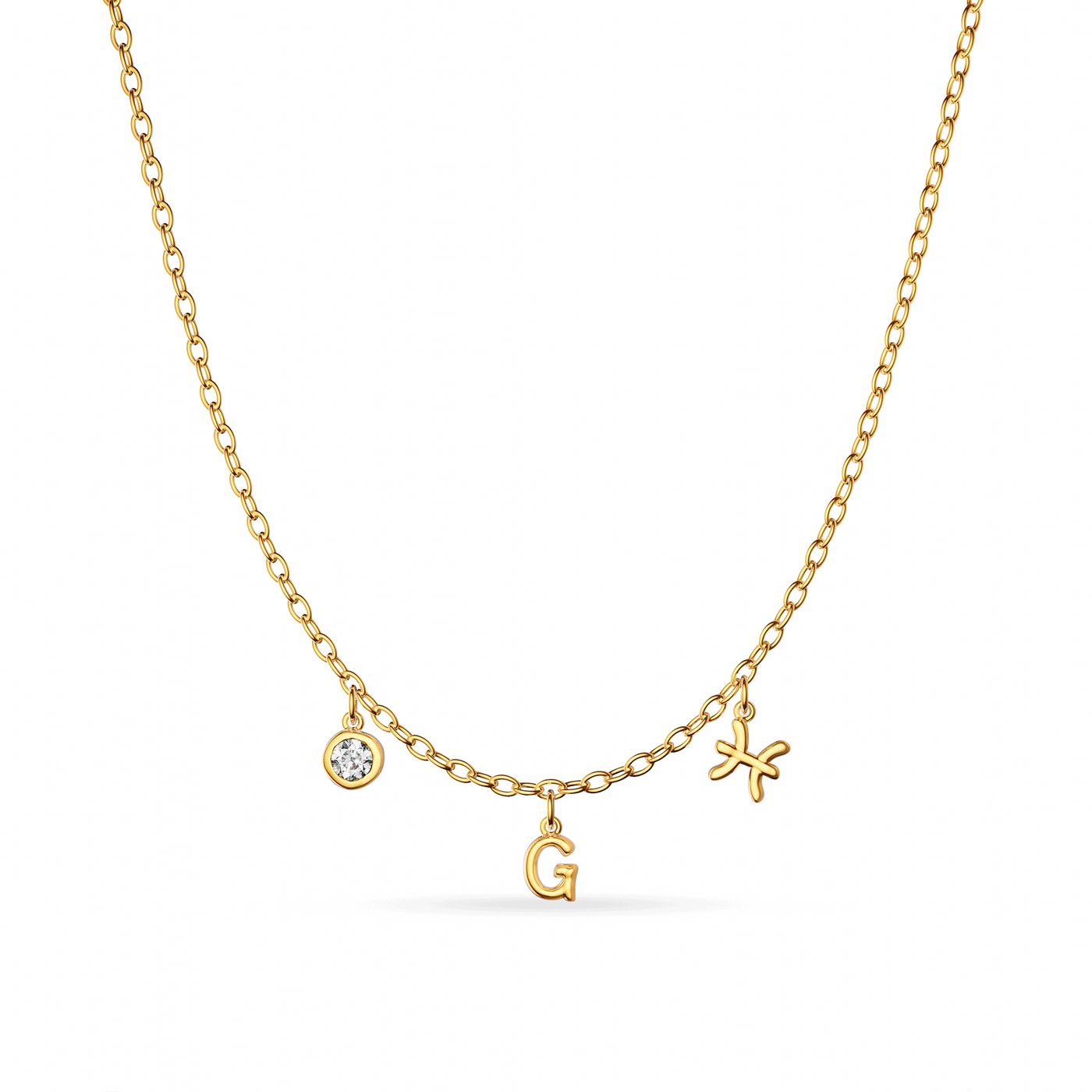 Made Mine Fine Charm Necklace (Gold)