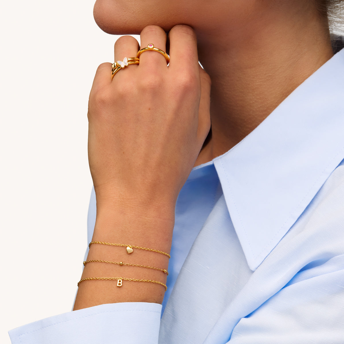 Fine Molten Initial Bracelet (Gold)