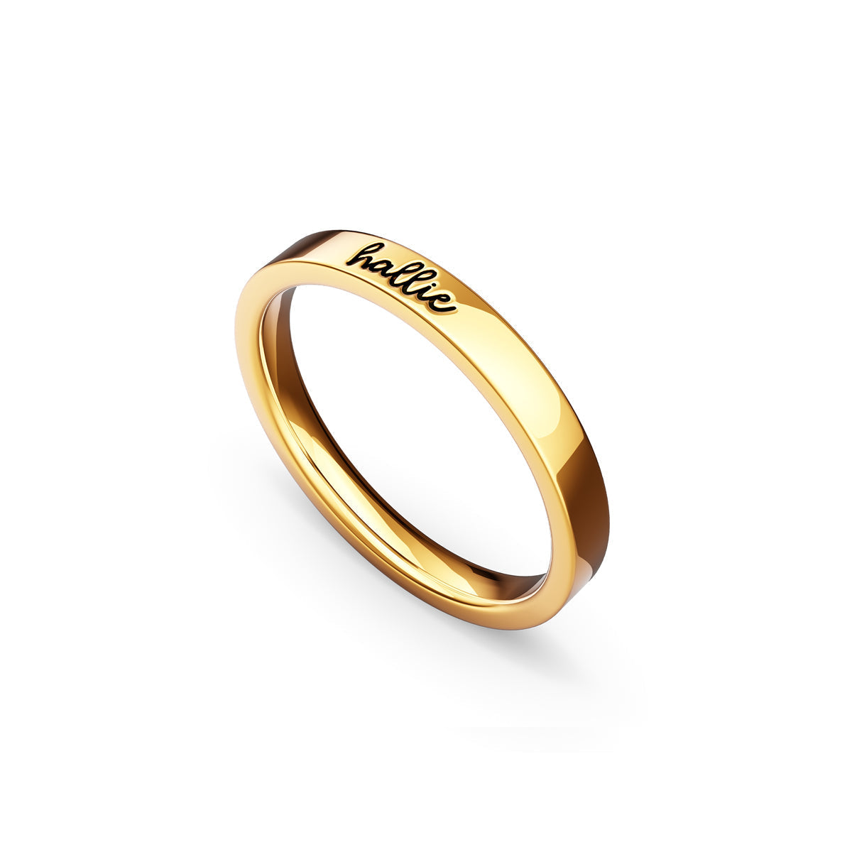 Fine Script Name Ring (Gold)