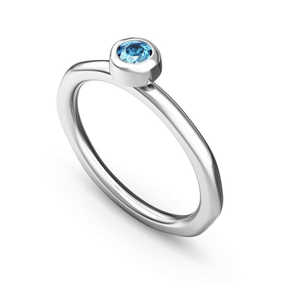 Fine Molten Organic Birthstone Ring (Silver)