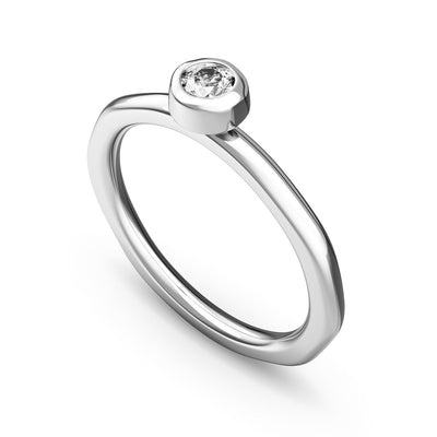 Fine Molten Organic Birthstone Ring (Silver)