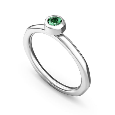 Fine Molten Organic Birthstone Ring (Silver)