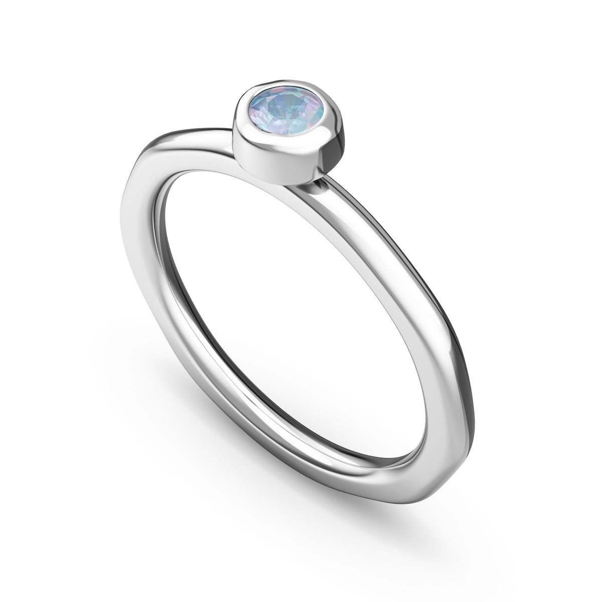 Fine Molten Organic Birthstone Ring (Silver)