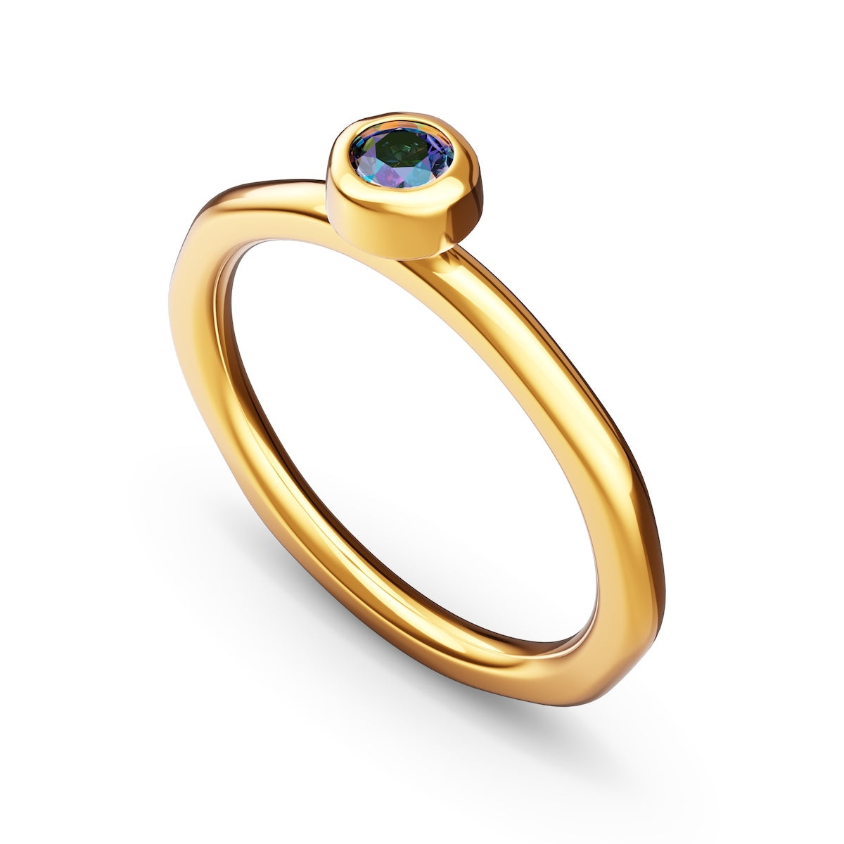Fine Molten Organic Birthstone Ring (Gold)