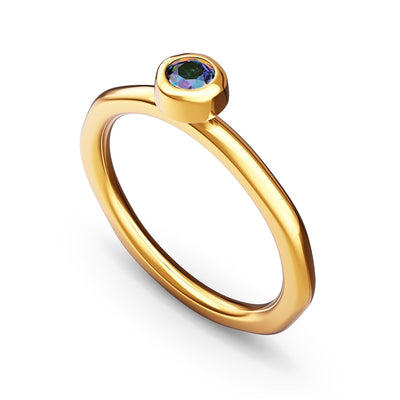 Fine Molten Organic Birthstone Ring (Gold)