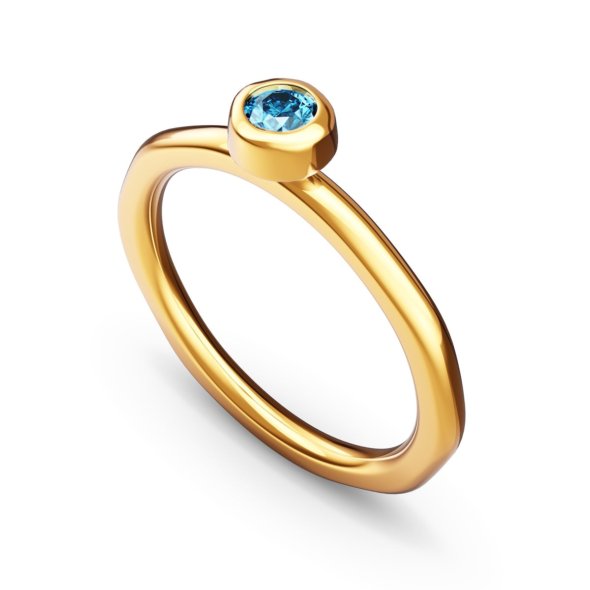 Fine Molten Organic Birthstone Ring (Gold)
