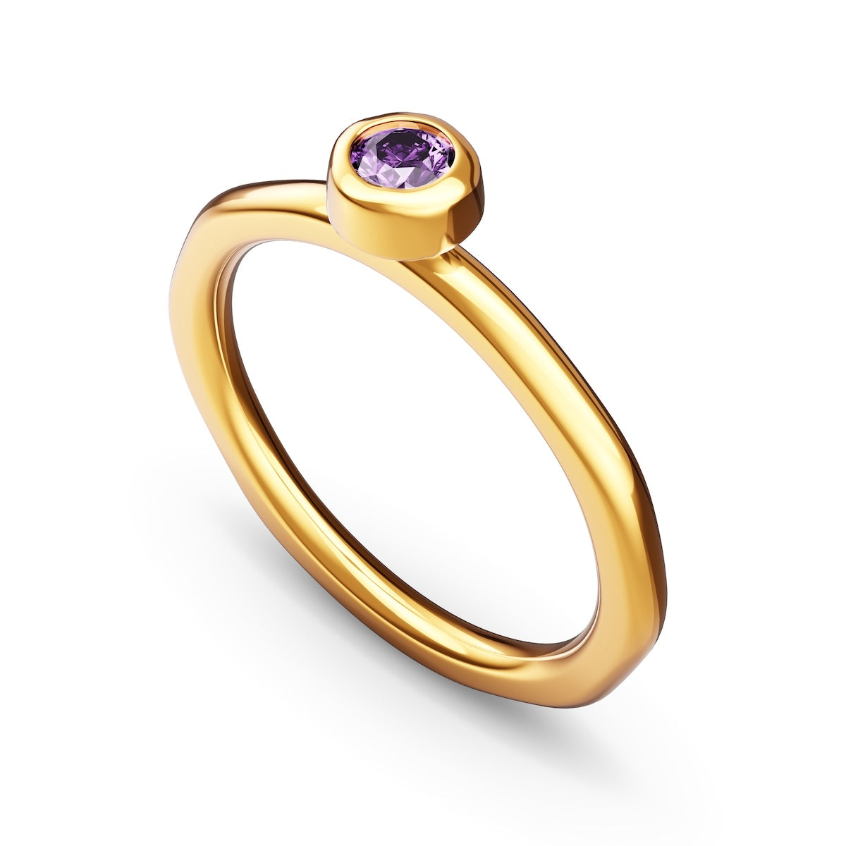 Fine Molten Organic Birthstone Ring (Gold)