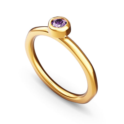 Fine Molten Organic Birthstone Ring (Gold)