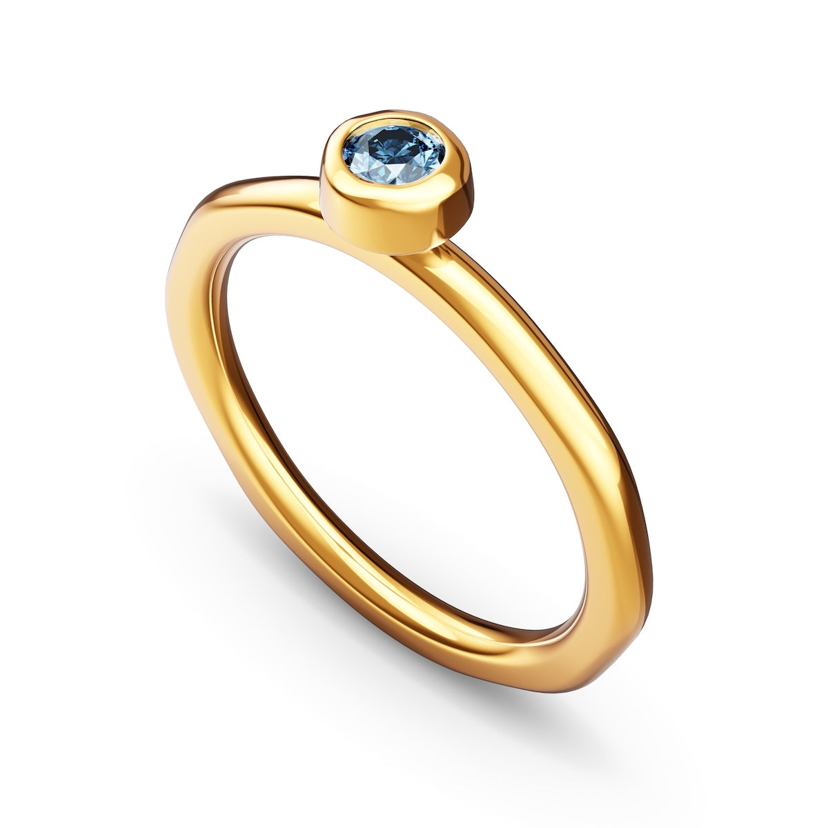Fine Molten Organic Birthstone Ring (Gold)