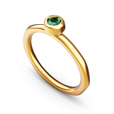 Fine Molten Organic Birthstone Ring (Gold)