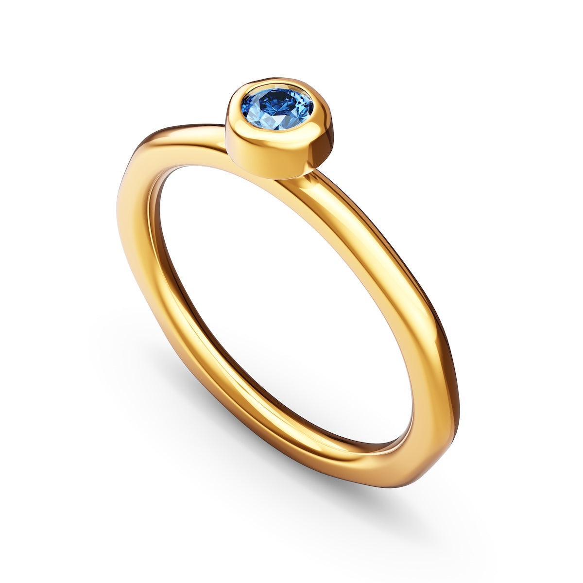 Fine Molten Organic Birthstone Ring (Gold)