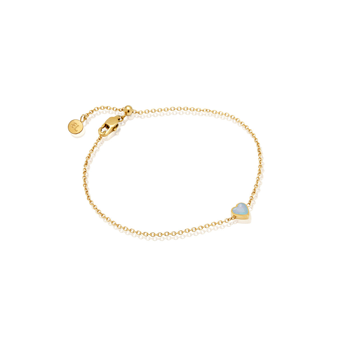 Blue Heart Bracelet (Gold)