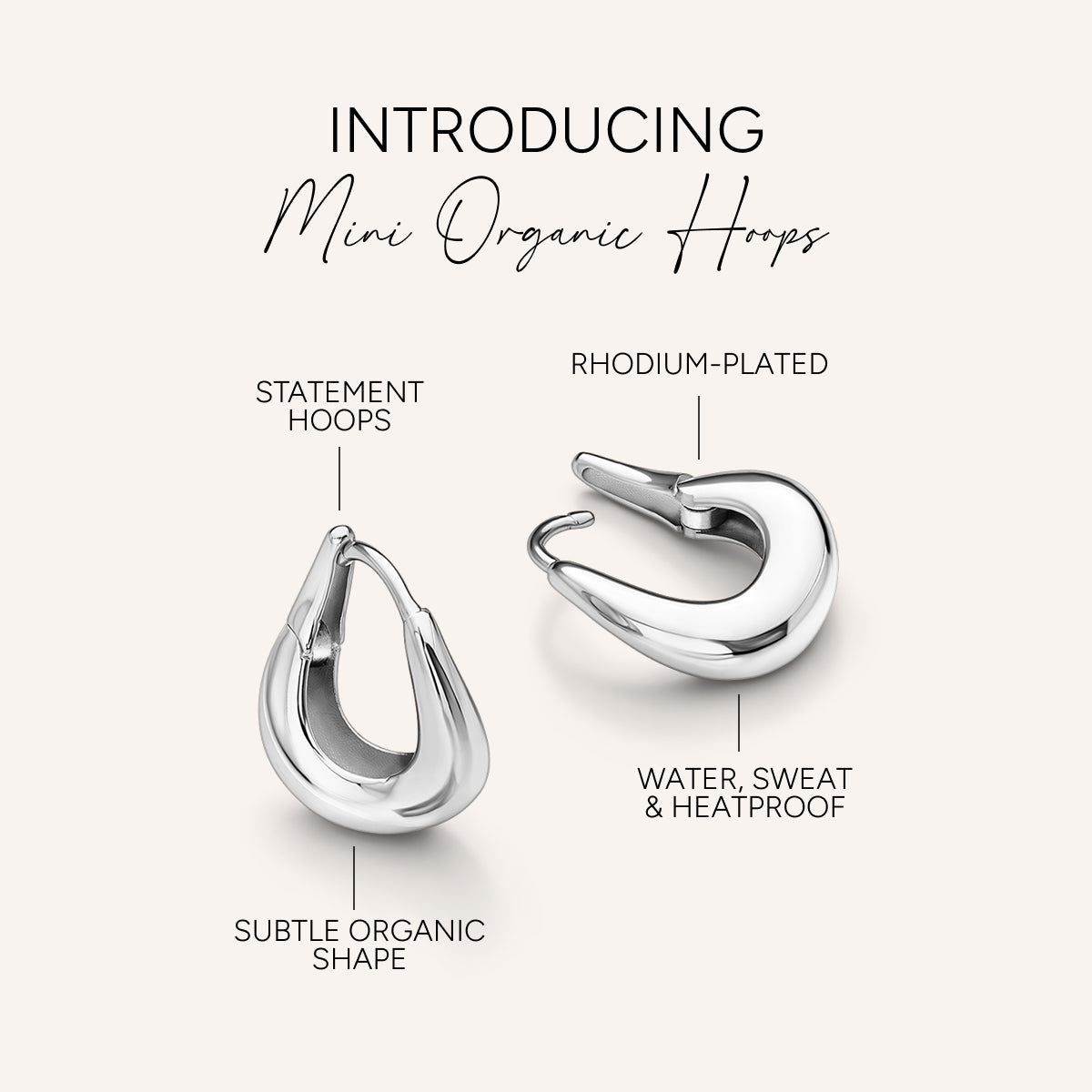 Mini Organic Hoops (Silver)