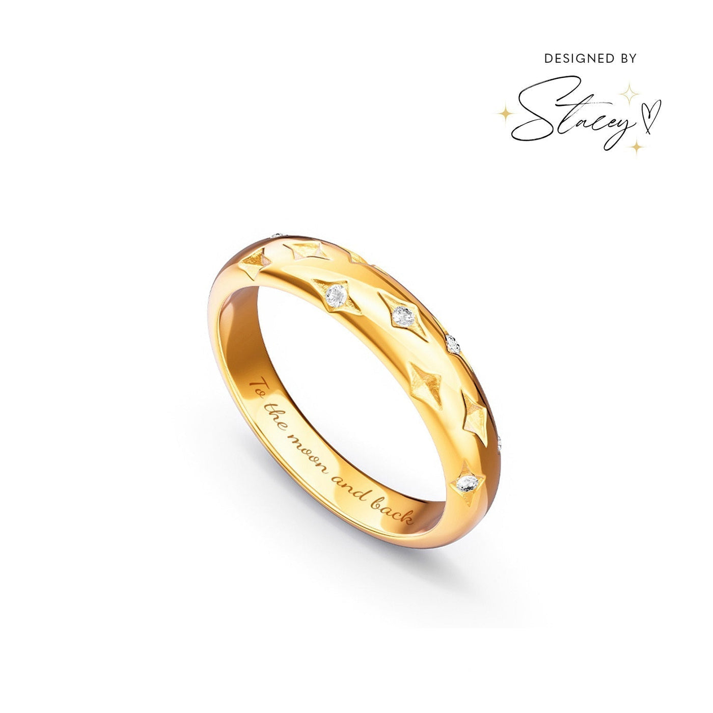 Moon and Back Ring (Gold)