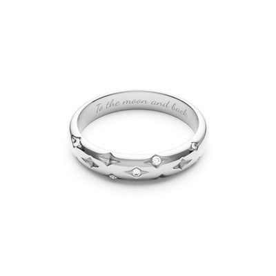Moon and Back Ring (Silver)