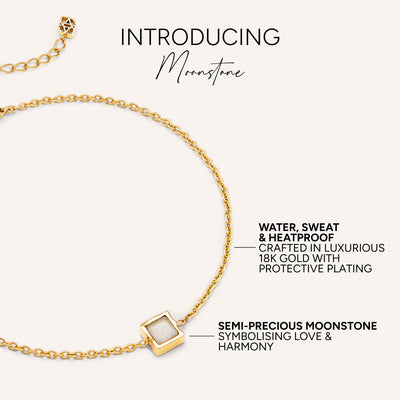White Moonstone Little Luxe Bracelet (Gold)
