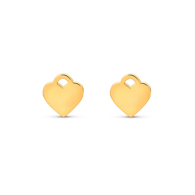 Heart Token Stud Earring (Gold)