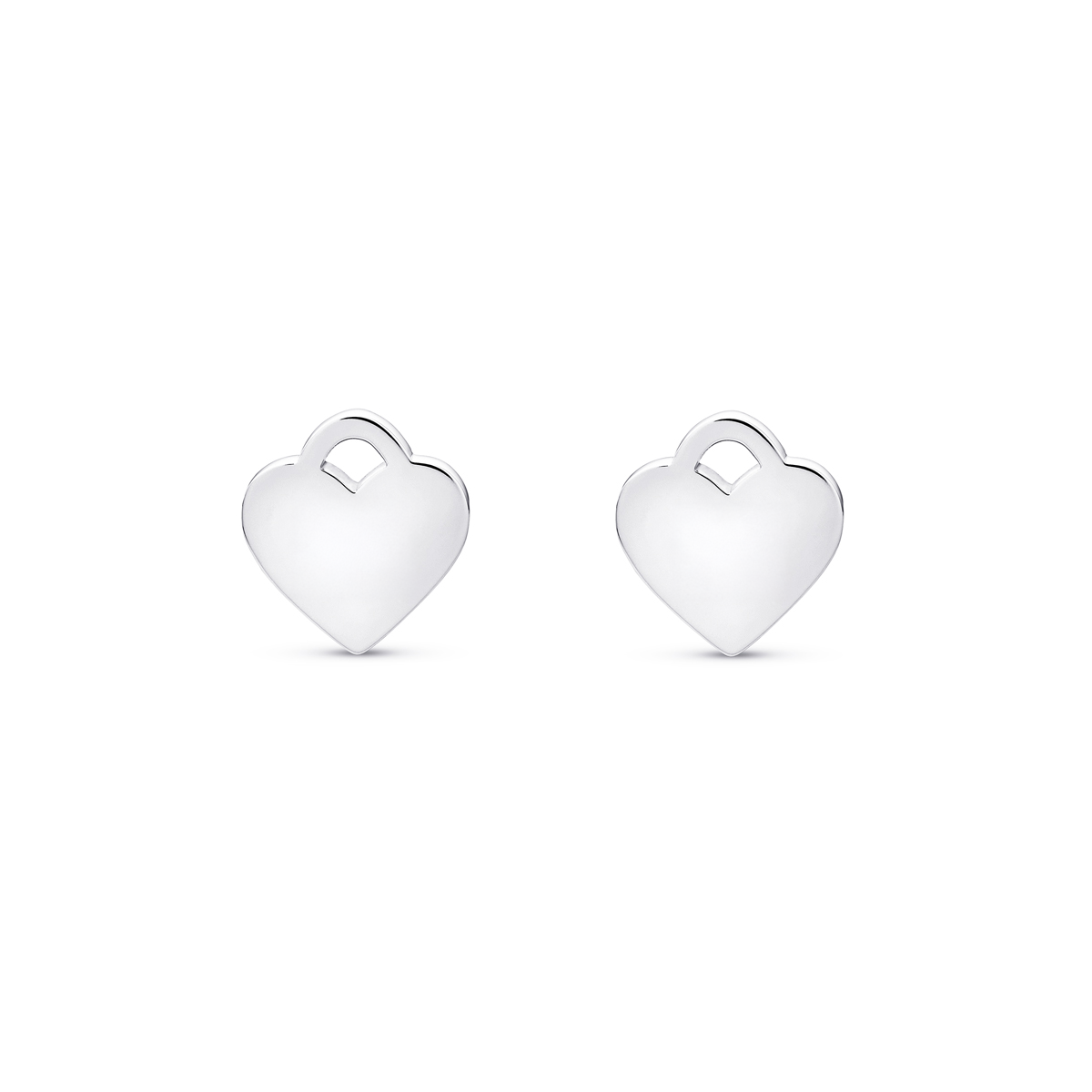Heart Token Stud Earring (Silver)
