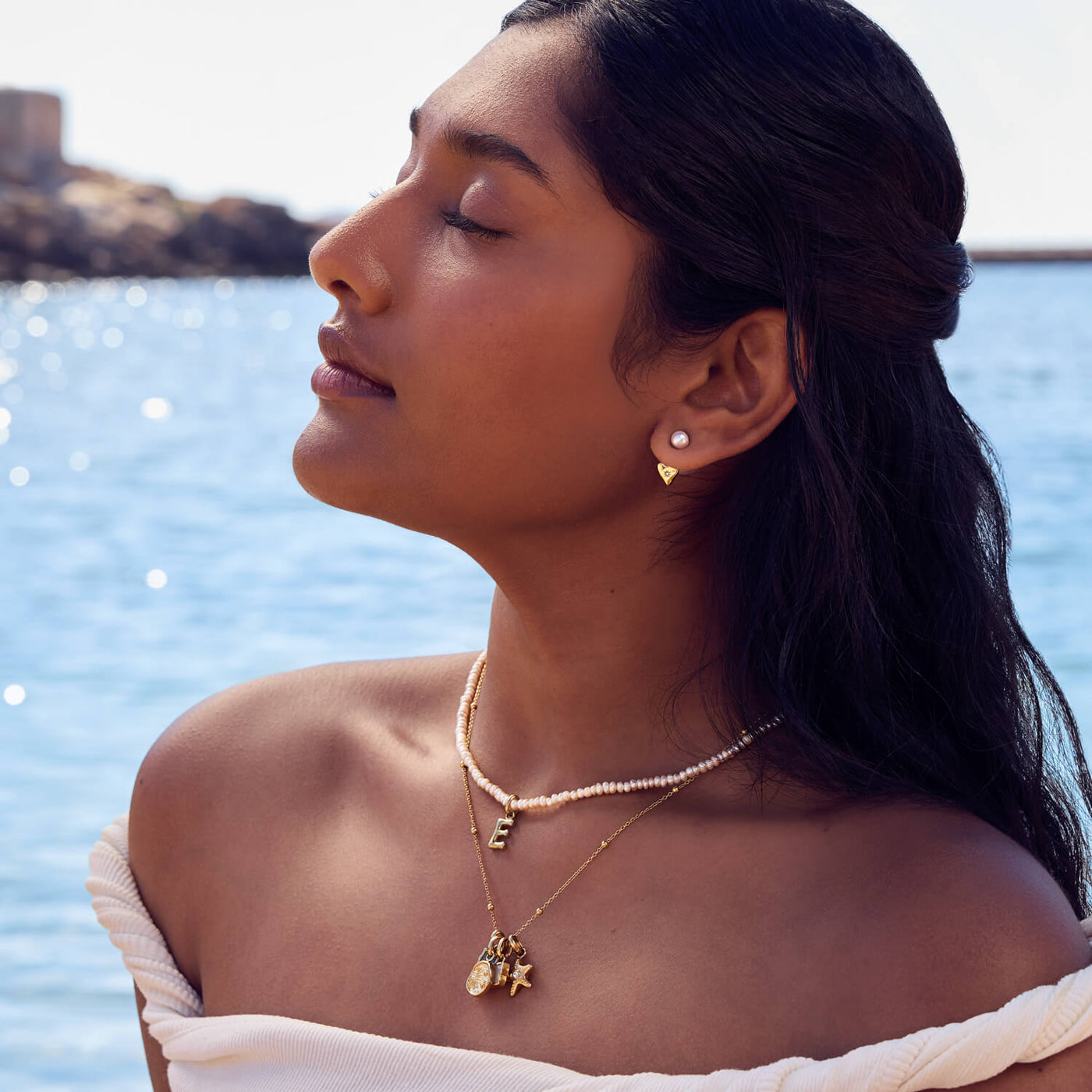 Mini Molten Initial Pendant (Gold)