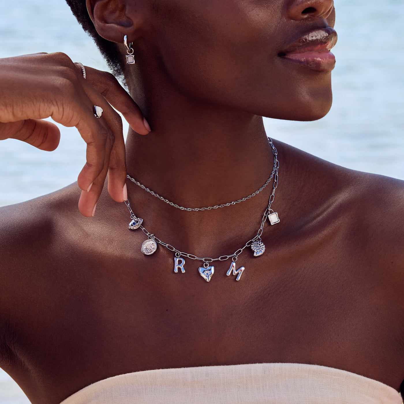 Molten Moonstone Huggie Earrings (Silver)