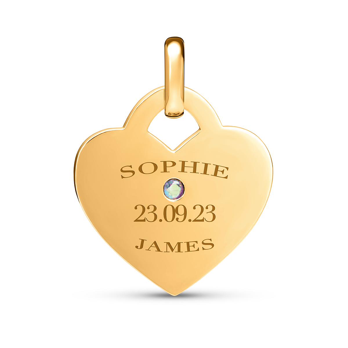 Birthstone Heart Token Pendant (Gold)