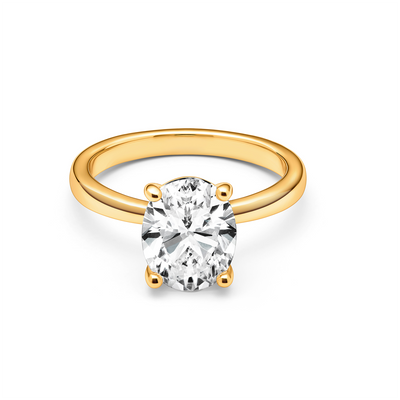 Oval Cut Solitaire Ring (Gold)